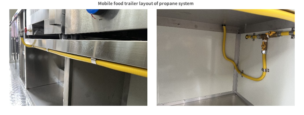 Mobile food trailer layout of the propane system